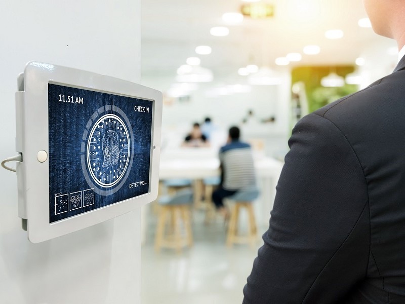 Biometric sensor technology for face and fingerprint recognition in the office workplace