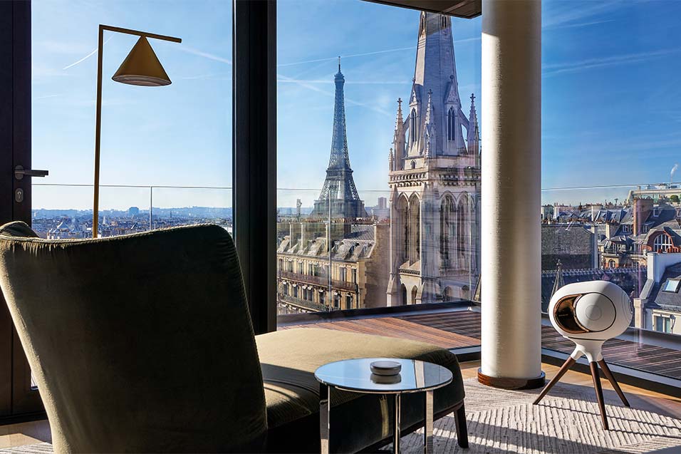 vue d'un penthouse du Bulgari Hotel à Paris