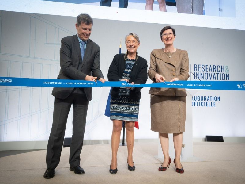 Centre International de Recherche et Innovation Daniel Carasso qui vient d’être inauguré en présence de la première Ministre Elisabeth Borne situé sur le plateau de Paris-Saclay.