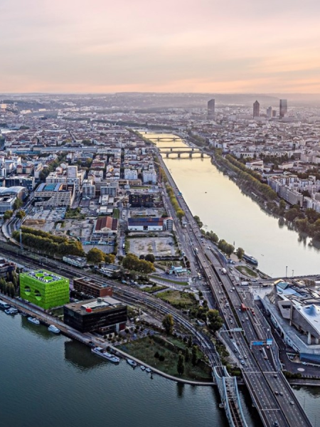 Vue aérienne de la ville de Lyon