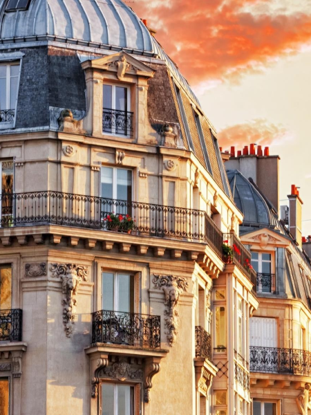 View of a parisian style residential building