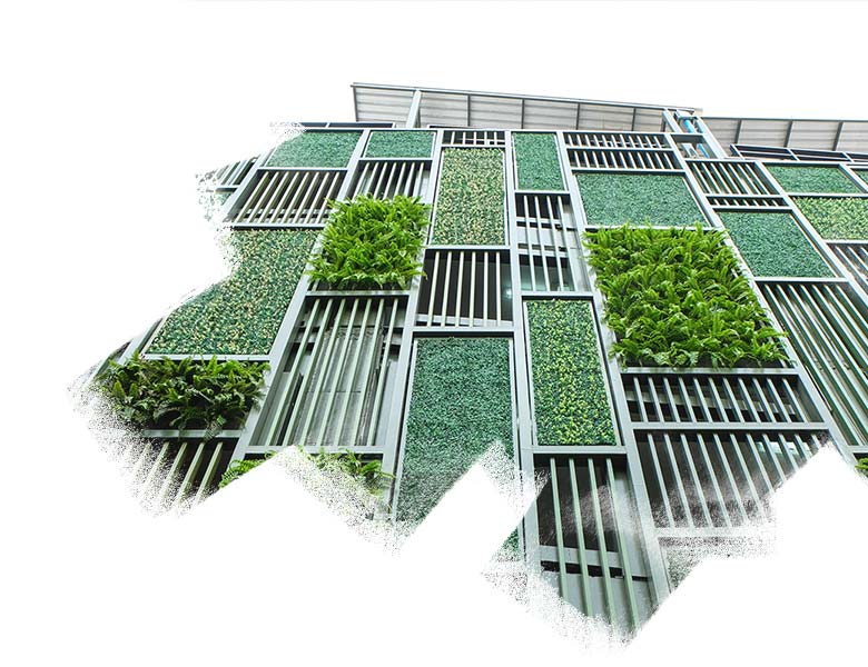 Life Sciences building with living wall