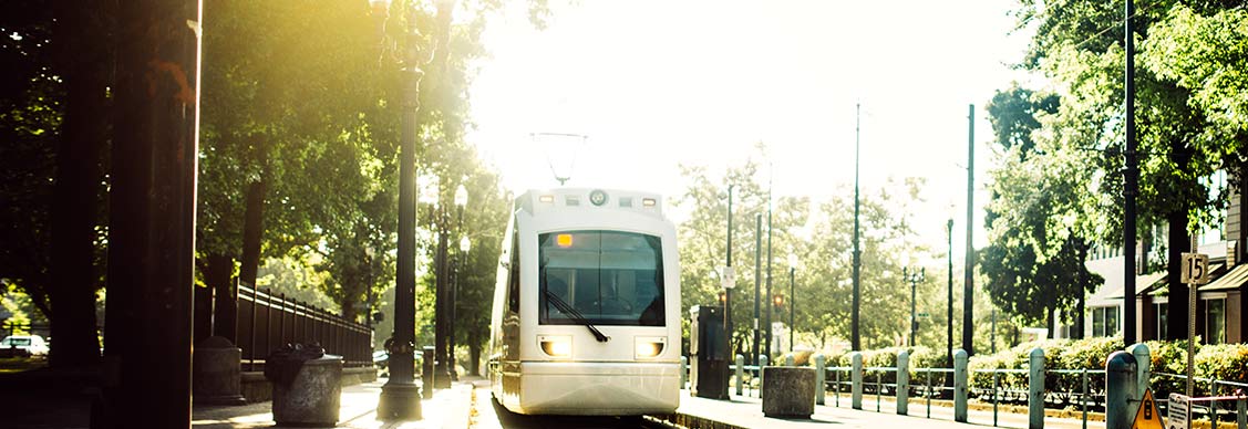 The front view of Electric train