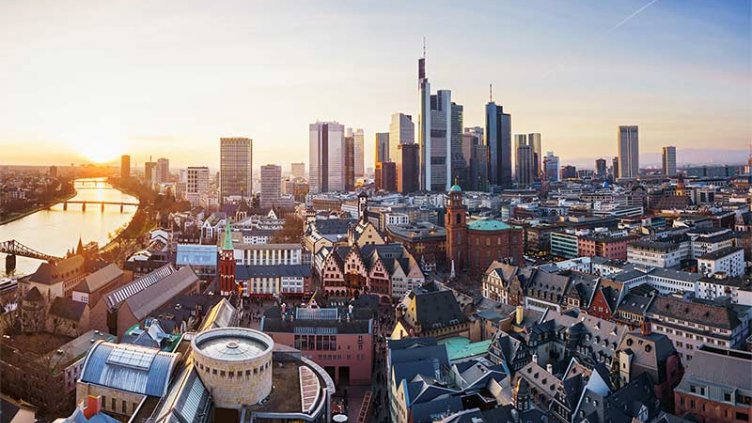Frankfurt am Main in the evening