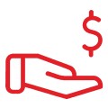 red debt dollar icon