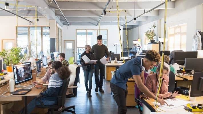 People working in an office